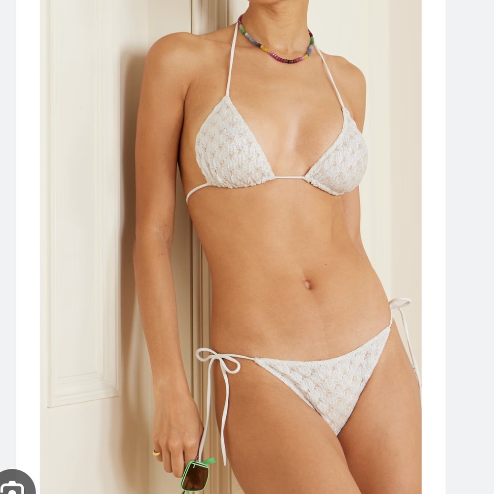 Missoni White Crochet-Knit bikini